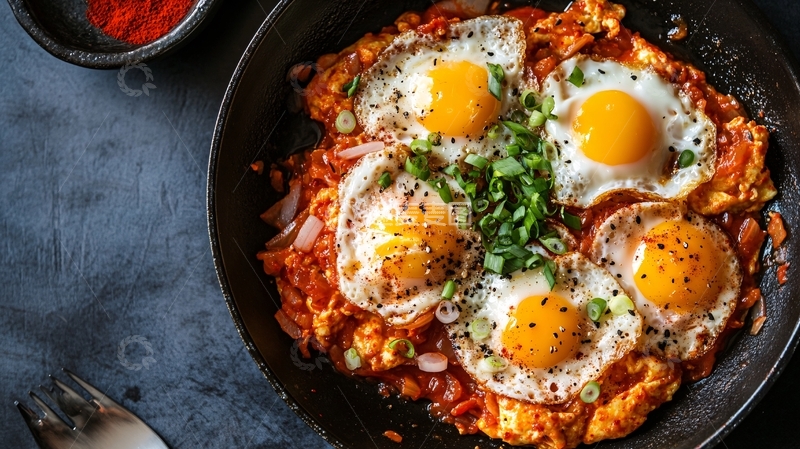 高清大图下载【趣麦麦图】辣炒煎蛋