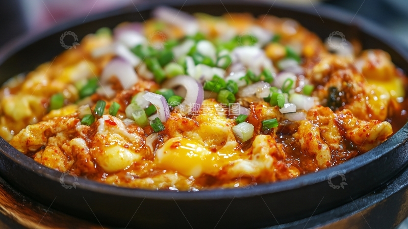 高清大图下载【趣麦麦图】铁板泡菜海鲜年糕