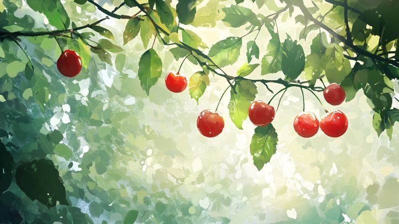 高清大图下载【趣麦麦图】枸杞林插画