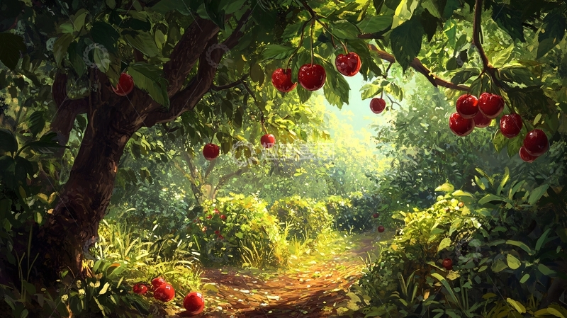 高清大图下载【趣麦麦图】红枣林插画1