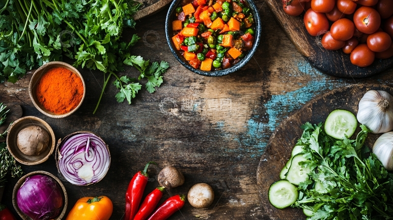 高清大图下载【趣麦麦图】田园时蔬蔬菜背景1