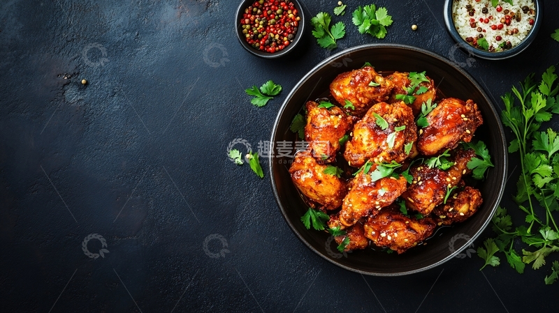 高清大图下载【趣麦麦图】酱汁鸡翼