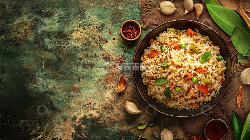 高清大图下载【趣麦麦图】炒大米背景图