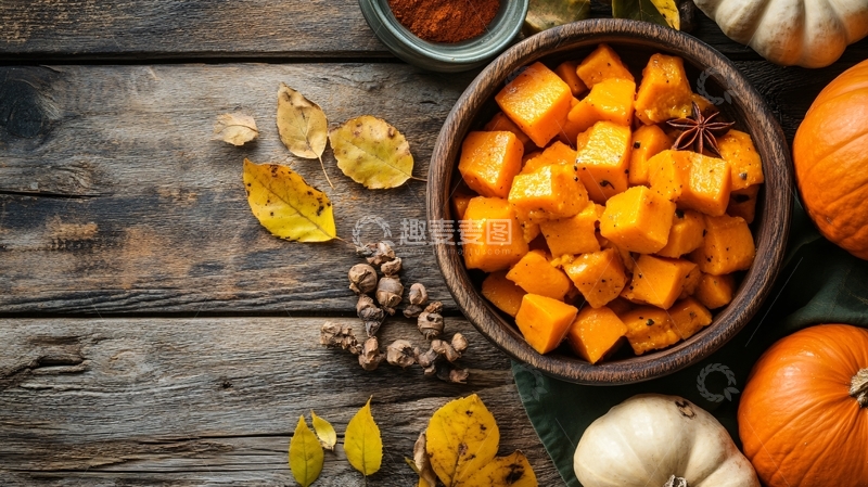 高清大图下载【趣麦麦图】南瓜汤食材