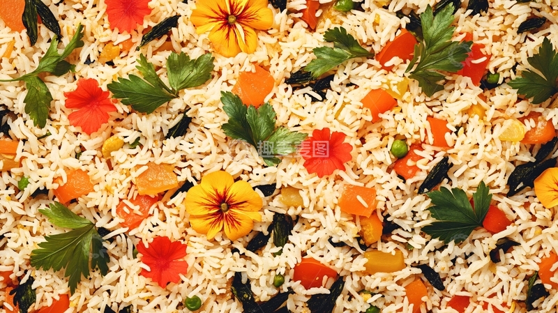 高清大图下载【趣麦麦图】彩色花米饭