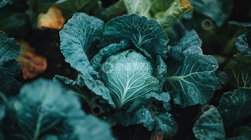 高清大图下载【趣麦麦图】白菜地霜降2