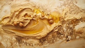 黄色流体艺术画1