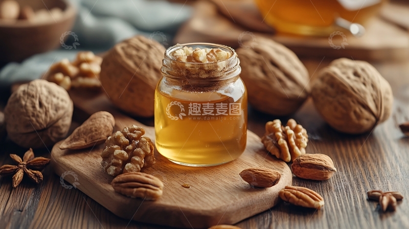 高清大图下载【趣麦麦图】蜂蜜桃仁