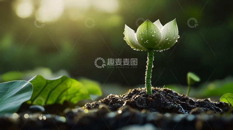 高清大图下载【趣麦麦图】嫩芽生命力