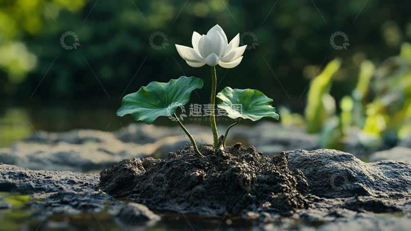 高清大图下载【趣麦麦图】种植白莲