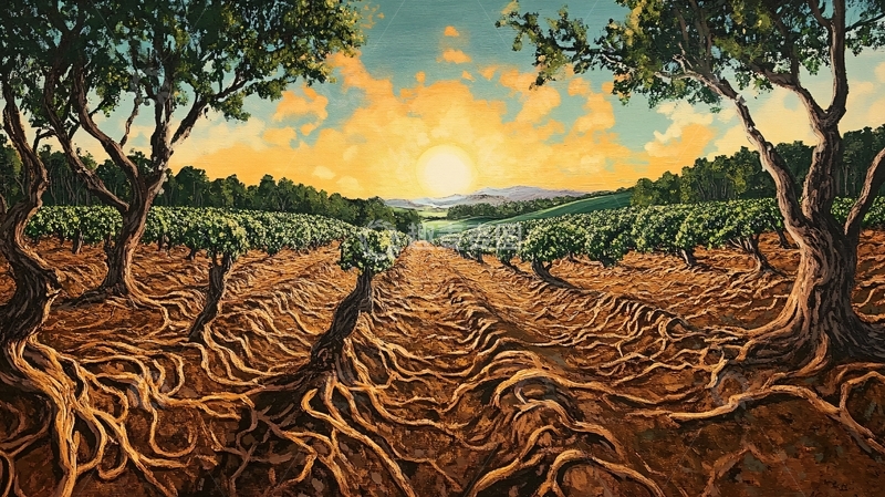 高清大图下载【趣麦麦图】葡萄园绘画