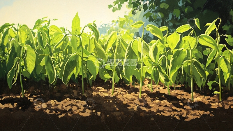 高清大图下载【趣麦麦图】甘蔗林插画