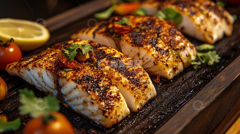 高清大图下载【趣麦麦图】炭烤龙利鱼