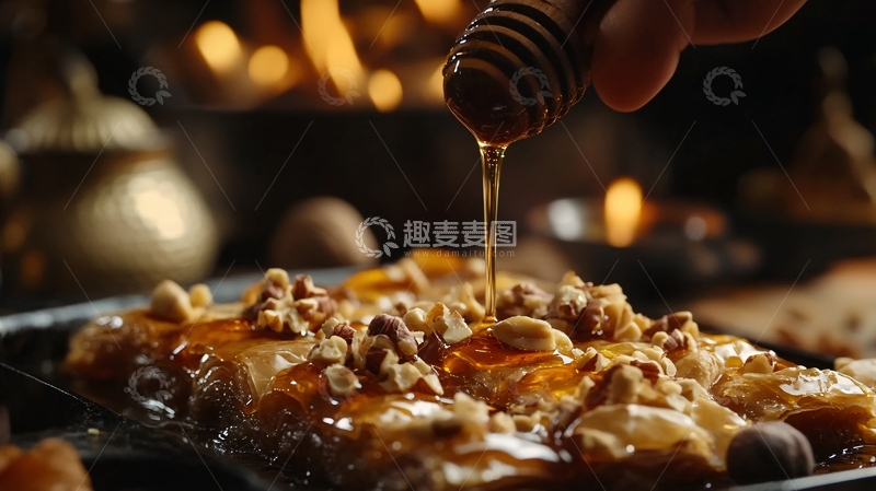 高清大图下载【趣麦麦图】倒蜂蜜手部特写