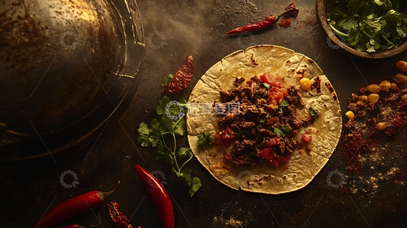 高清大图下载【趣麦麦图】辣牛肉墨西哥脆饼