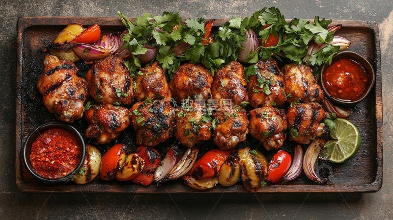 高清大图下载【趣麦麦图】烤鸡烧烤拼盘