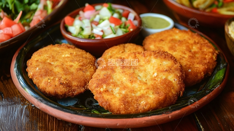 高清大图下载【趣麦麦图】法式油炸鹰嘴豆饼