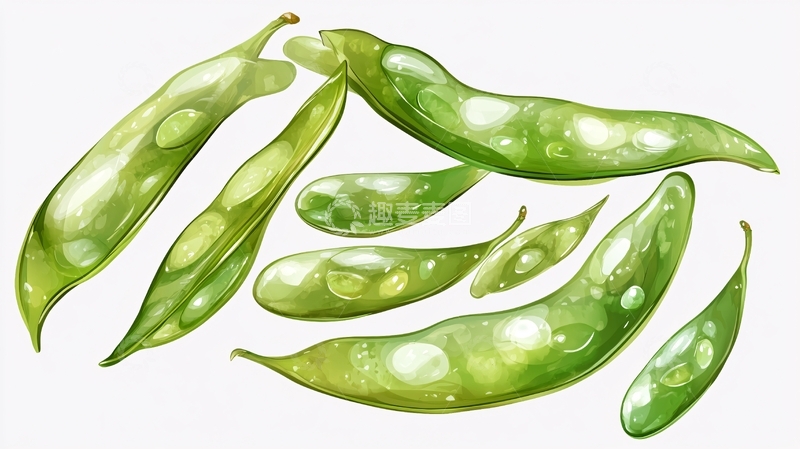 高清大图下载【趣麦麦图】豆角插画1