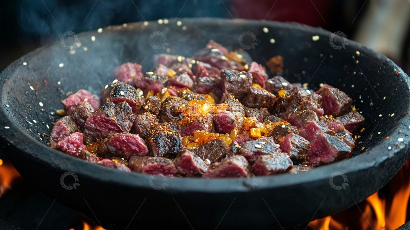高清大图下载【趣麦麦图】火焰石烹牛肉
