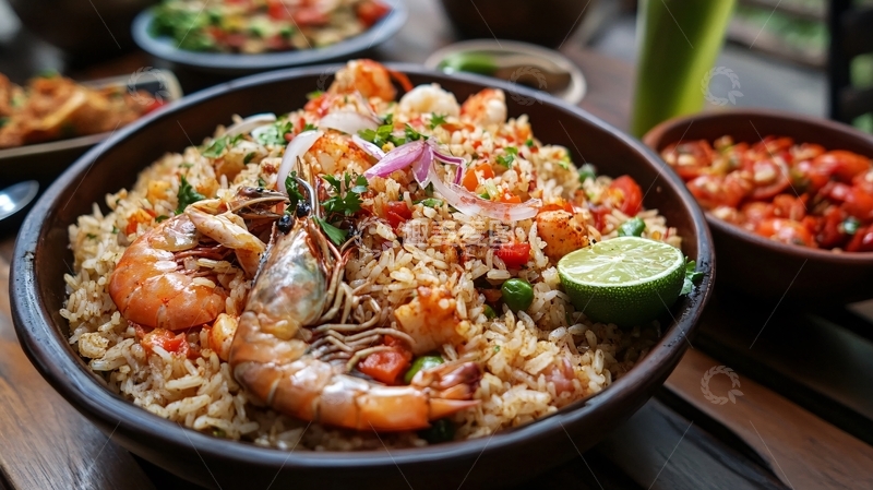 高清大图下载【趣麦麦图】海鲜香料番茄饭