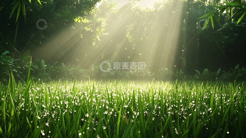 高清大图下载【趣麦麦图】光线穿透草丛