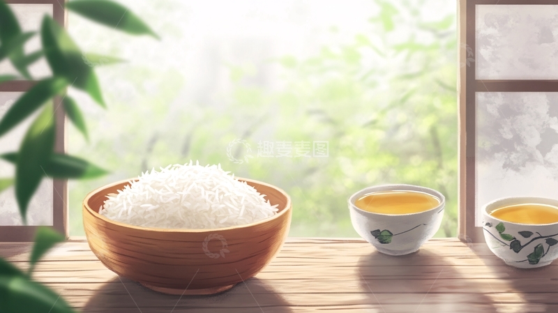 高清大图下载【趣麦麦图】米饭插画