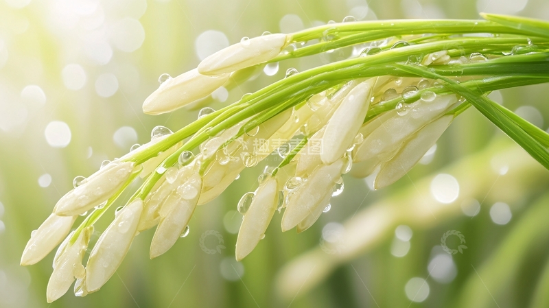 高清大图下载【趣麦麦图】水珠稻穗