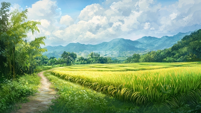 高清大图下载【趣麦麦图】超大画幅稻田