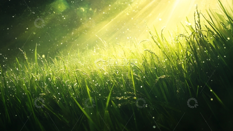 高清大图下载【趣麦麦图】唯美小草光影