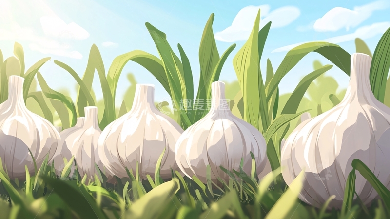 高清大图下载【趣麦麦图】蒜苗插画7