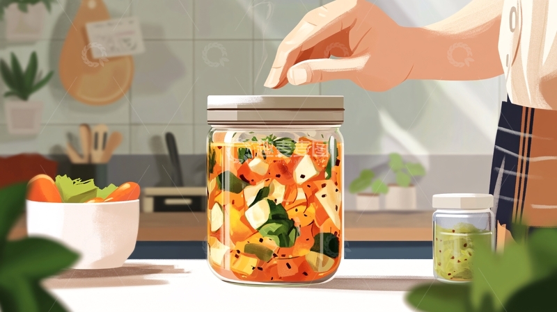 高清大图下载【趣麦麦图】腌制菜插画1