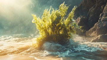 唯美大海彩色水草