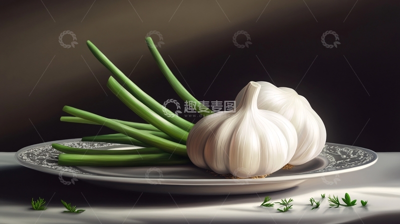 高清大图下载【趣麦麦图】糖醋蒜包装插画