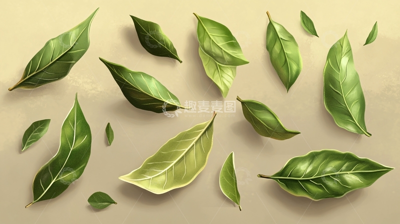 高清大图下载【趣麦麦图】黄绿渐变树叶