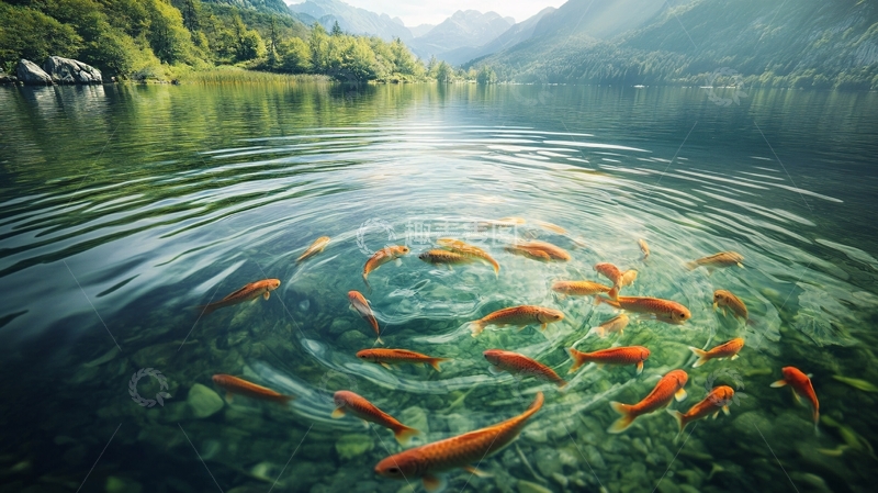 高清大图下载【趣麦麦图】仙都锦鲤