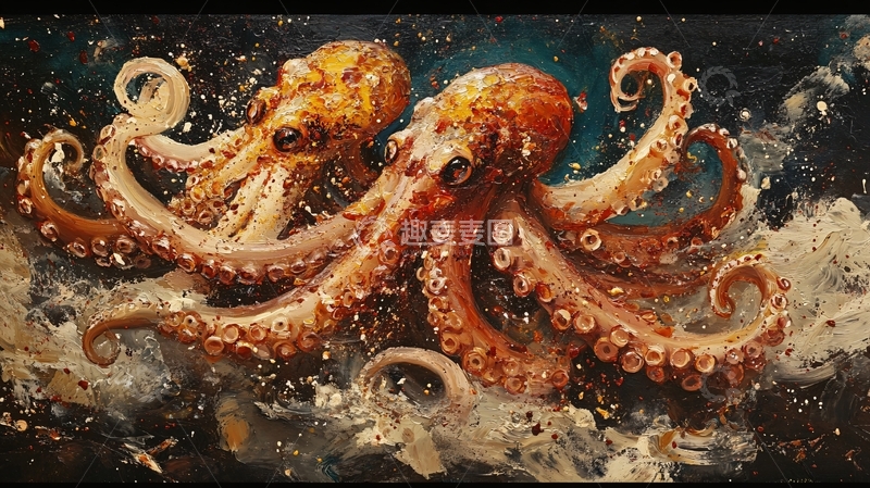 高清大图下载【趣麦麦图】章鱼立体画1