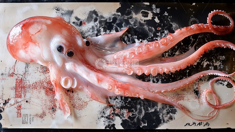 高清大图下载【趣麦麦图】章鱼立体画