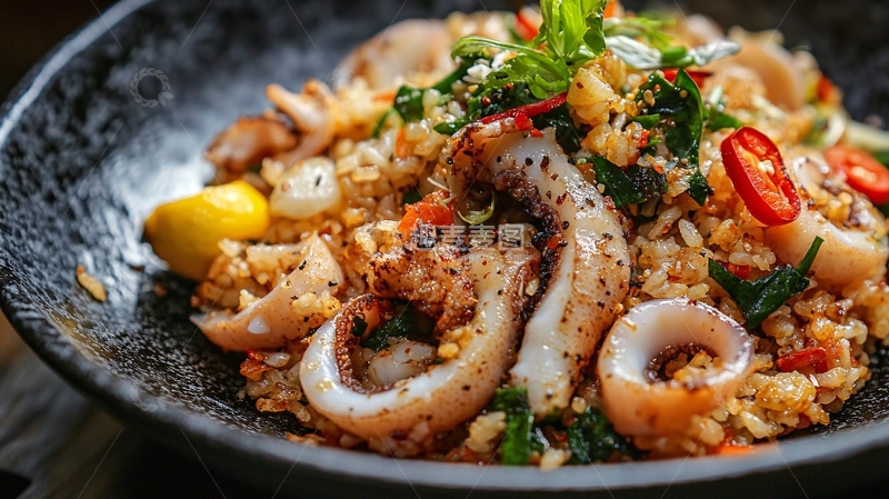 高清大图下载【趣麦麦图】美食海鲜炒饭1