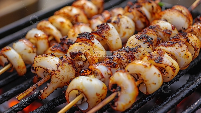 高清大图下载【趣麦麦图】烧烤墨鱼仔