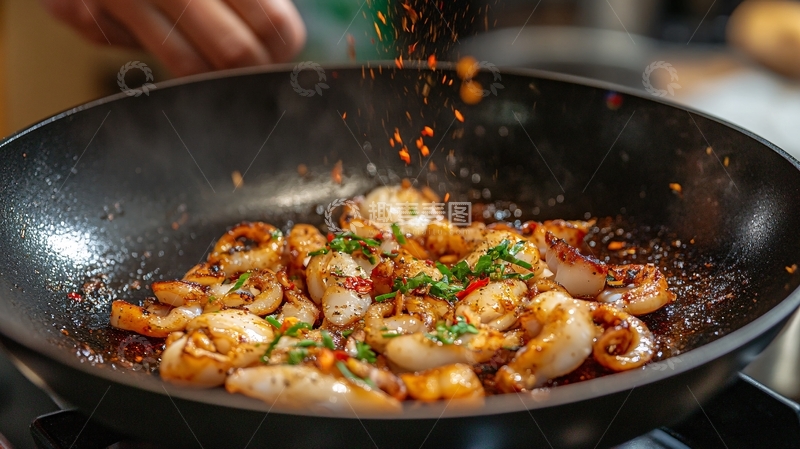 高清大图下载【趣麦麦图】抓炒虾仁