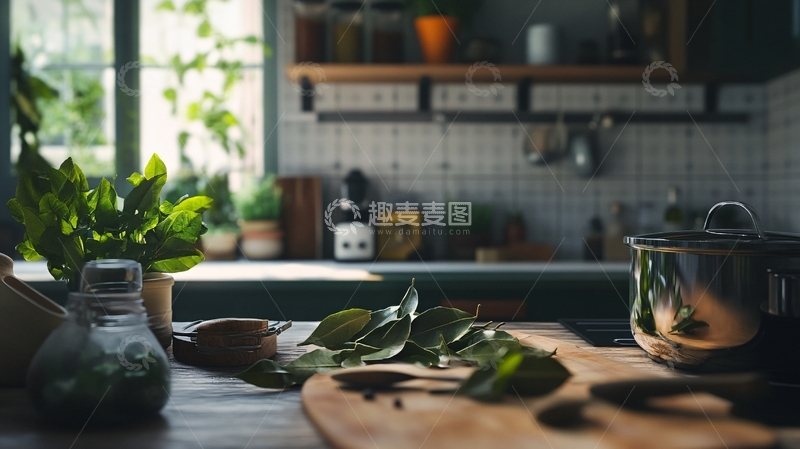 高清大图下载【趣麦麦图】绿色的厨房