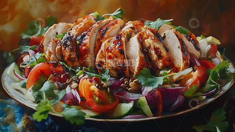 高清大图下载【趣麦麦图】烤制的鸡胸肉2