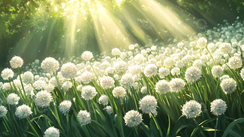 高清大图下载【趣麦麦图】盛开的葱花