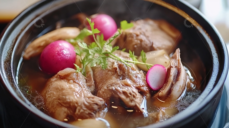 高清大图下载【趣麦麦图】牛鞭炖番鸭特写