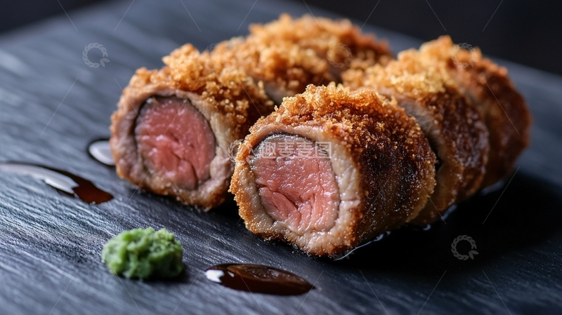 高清大图下载【趣麦麦图】吉列豚肉卷