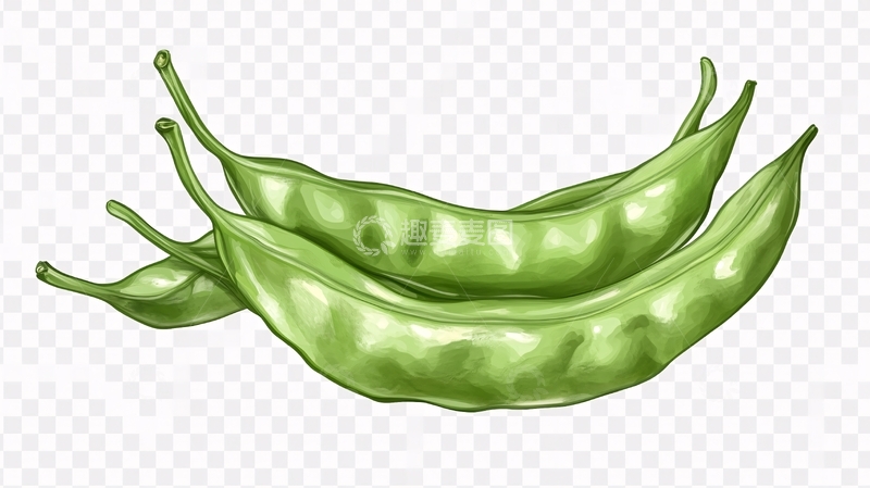 高清大图下载【趣麦麦图】豆角插画2