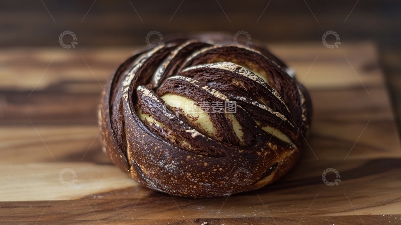 高清大图下载【趣麦麦图】巧克力旋风面包