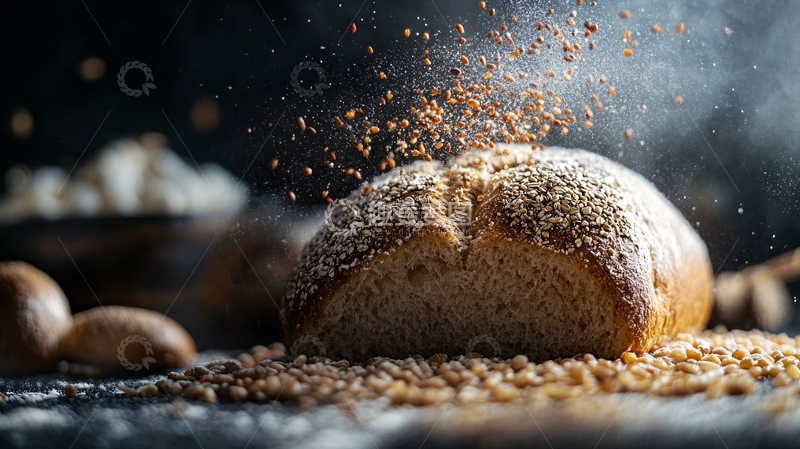 高清大图下载【趣麦麦图】面包暖色背景9