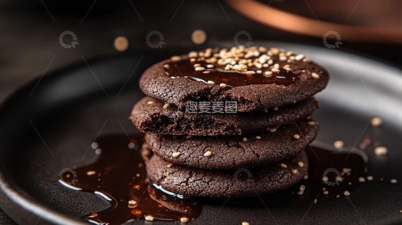 高清大图下载【趣麦麦图】焦糖巧克力曲奇饼1