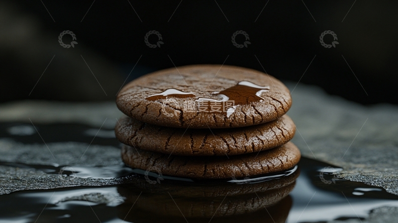 高清大图下载【趣麦麦图】巧克力夹心饼干特写